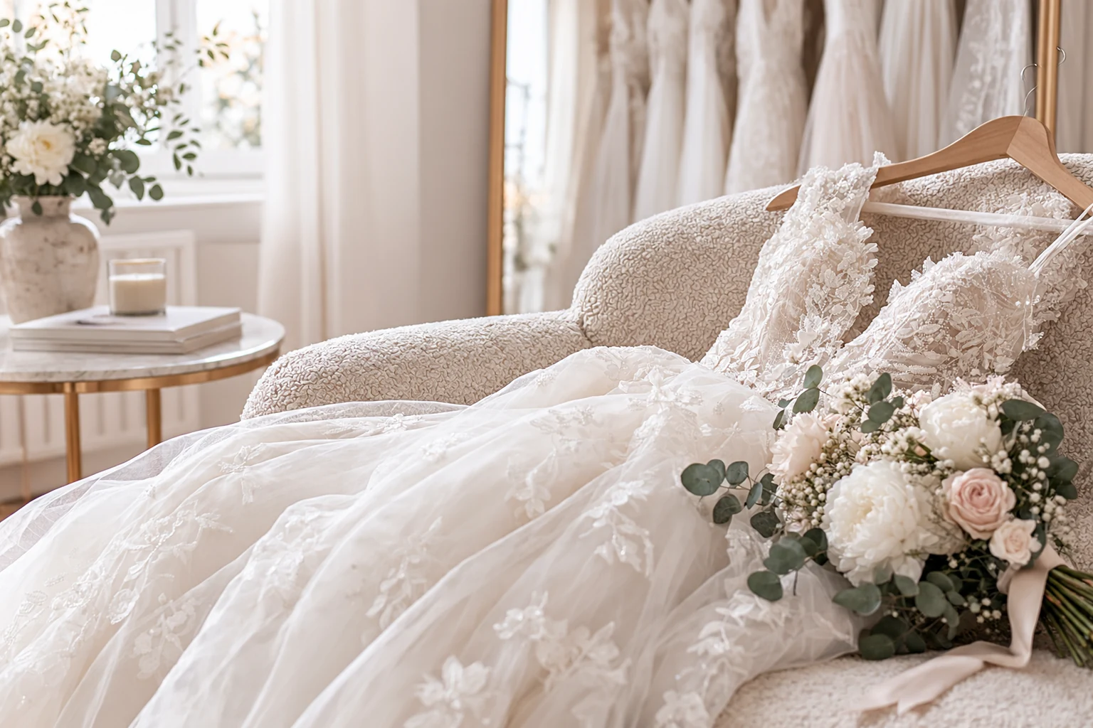 Une robe de mariée prête pour une nouvelle histoire
